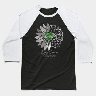 Lung Cancer Awareness Green Heart Edition Baseball T-Shirt